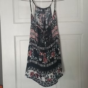 Multi pattern spaghetti strap shirt L